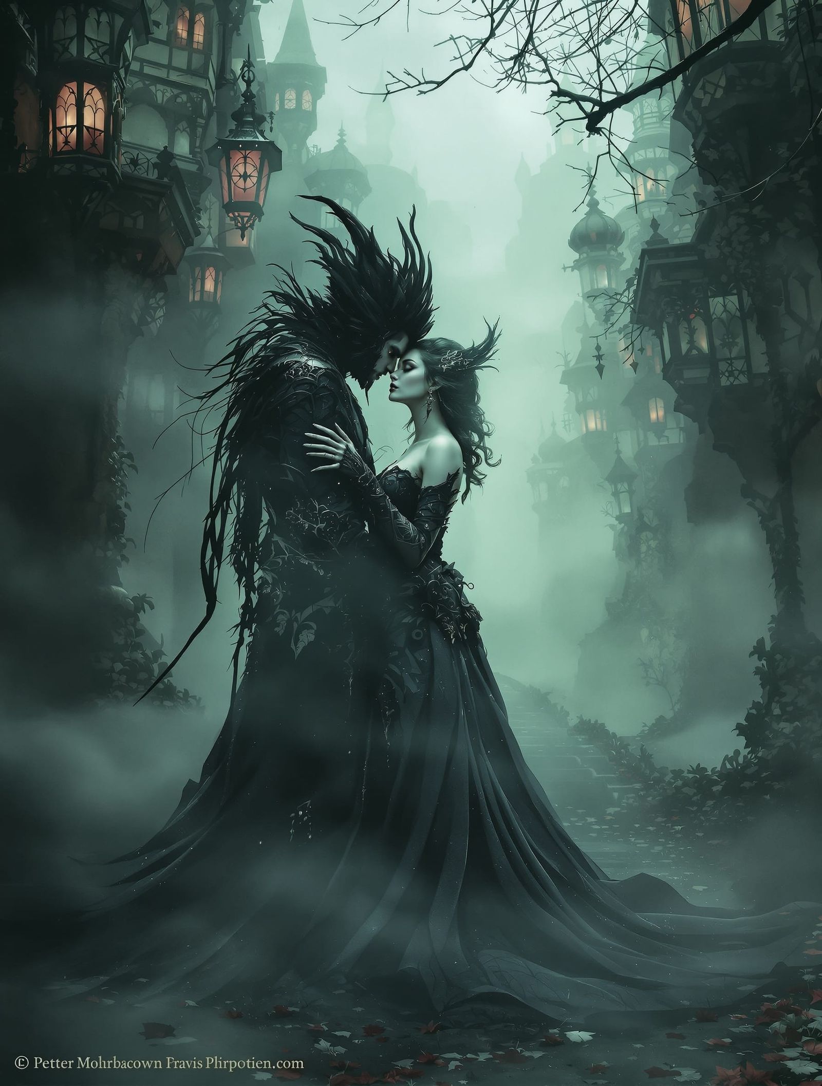 Fallen Angel Remiel Courts Empress Lilith in Gothic Spookyto...