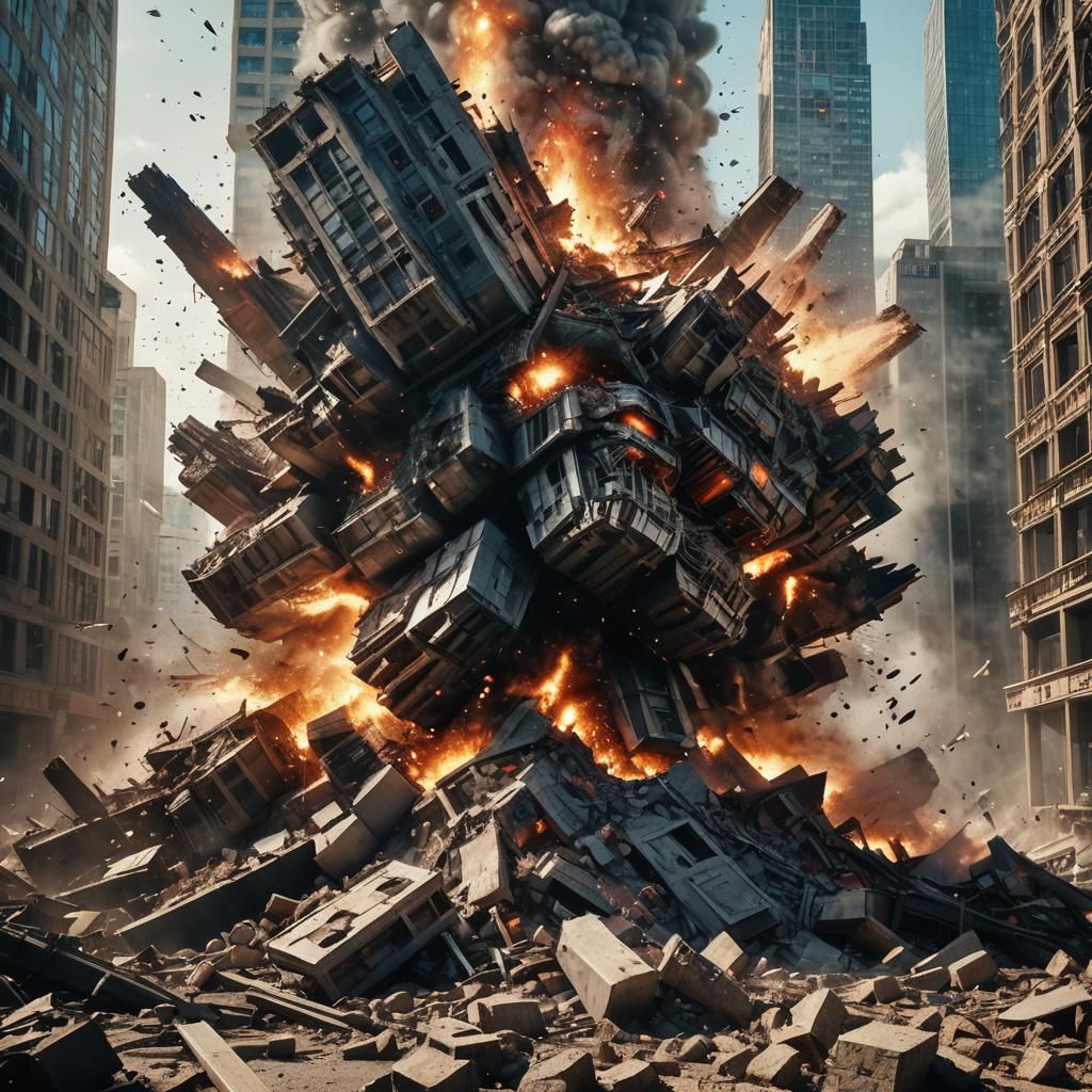 Hyperrealistic Monster Demolishes Skyscraper in Cinematic De...