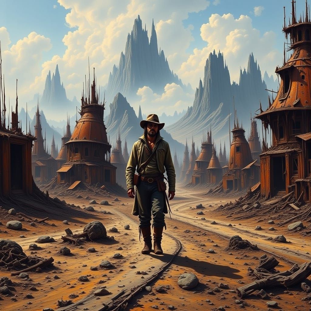 Gypsies Trekking Through a Post-Apocalyptic Wasteland