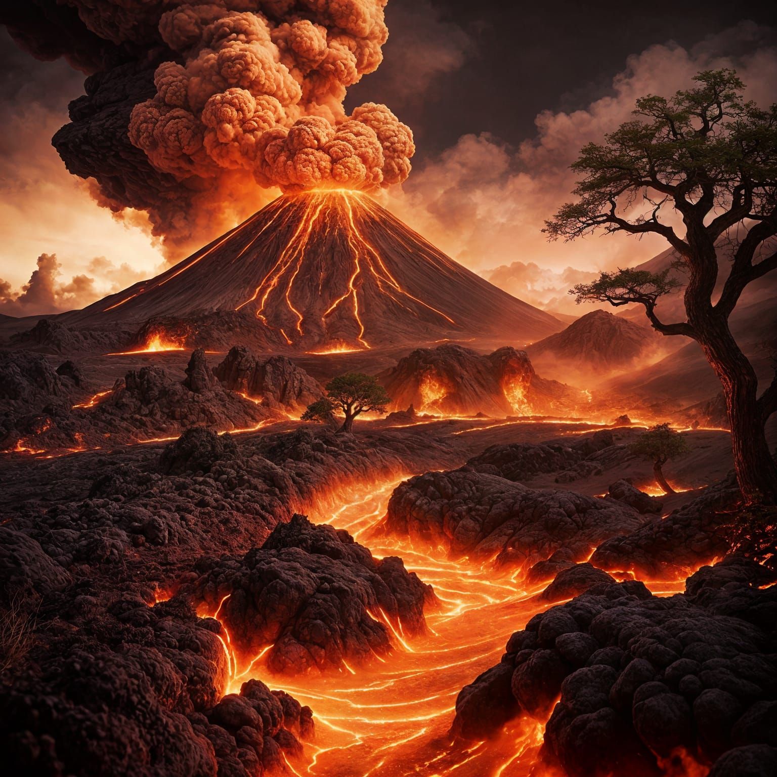 Angry volcano