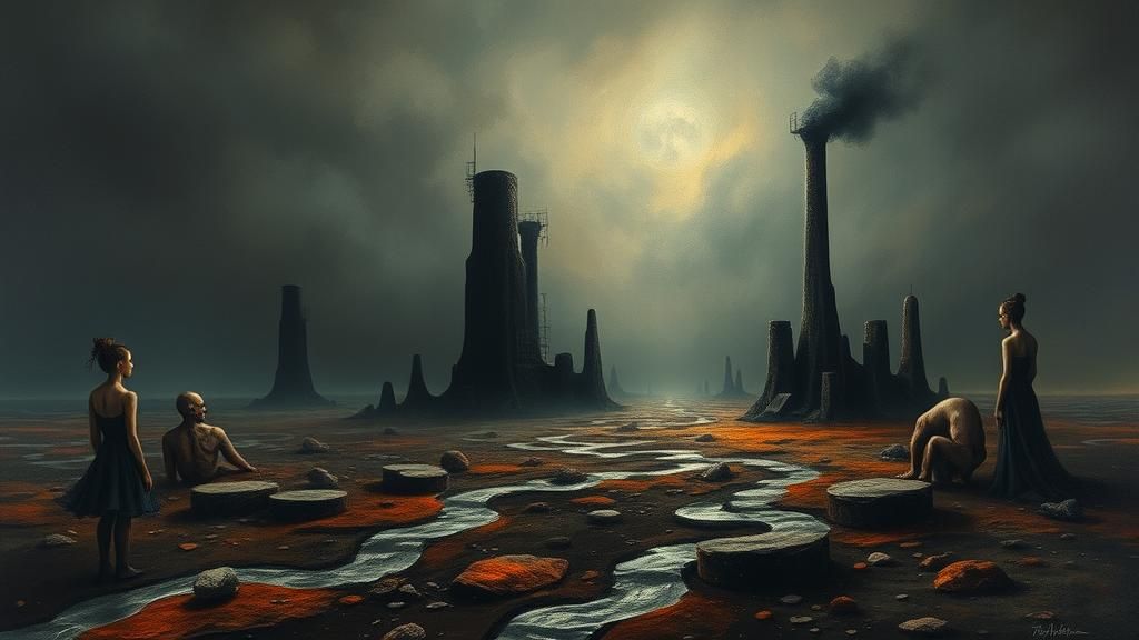 Surreal Dreamscape in Oil Paint