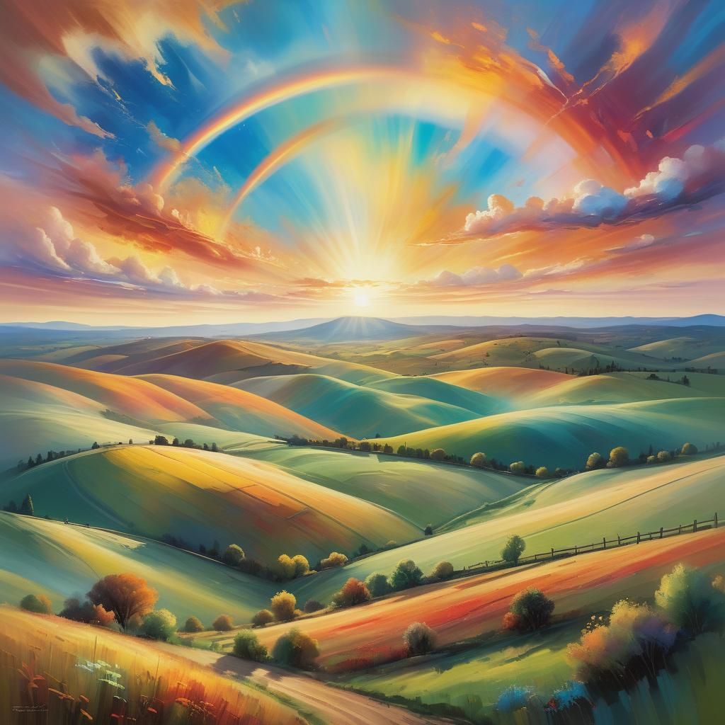 Majestic Circumhorizontal Arc: Stylized Oil Painting