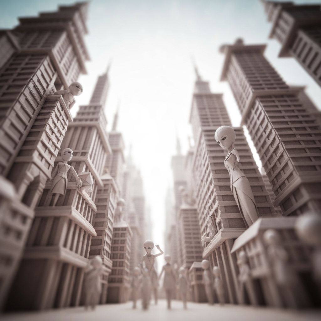 Origami Metropolis with Hidden Figures