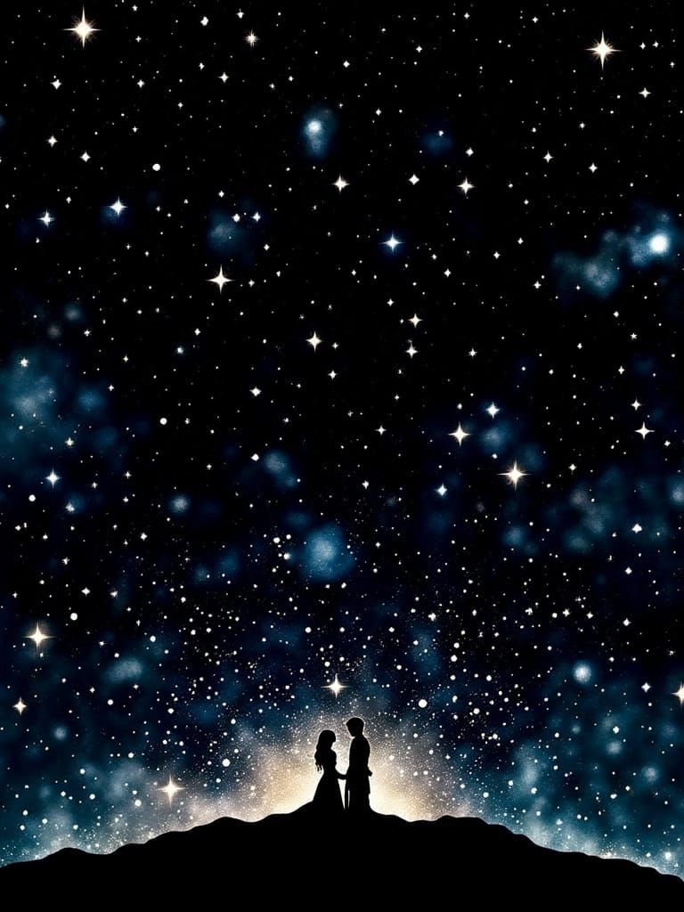 <lora:RackhamStarrOld-F:1.0> couple, cosmic backdrop