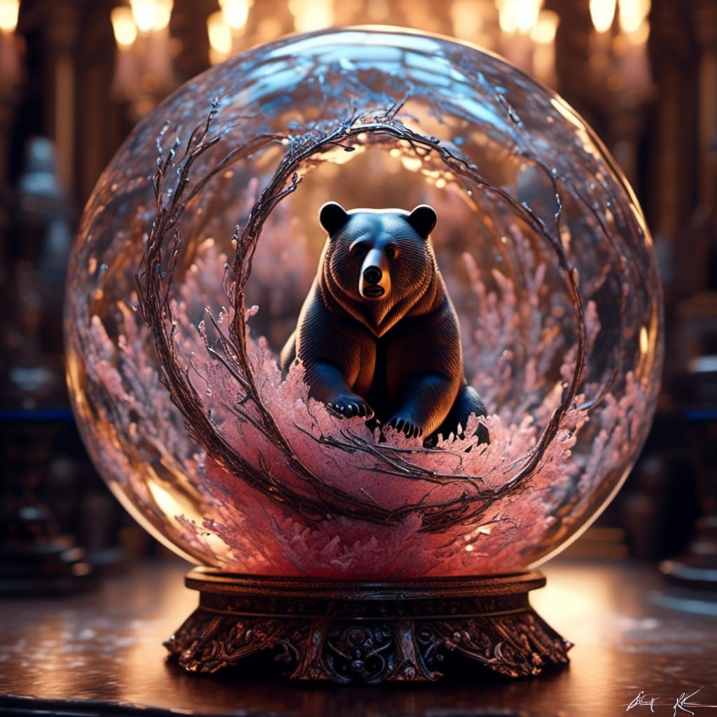Heart Inside Crystal Sphere: Realistic Digital Rendering