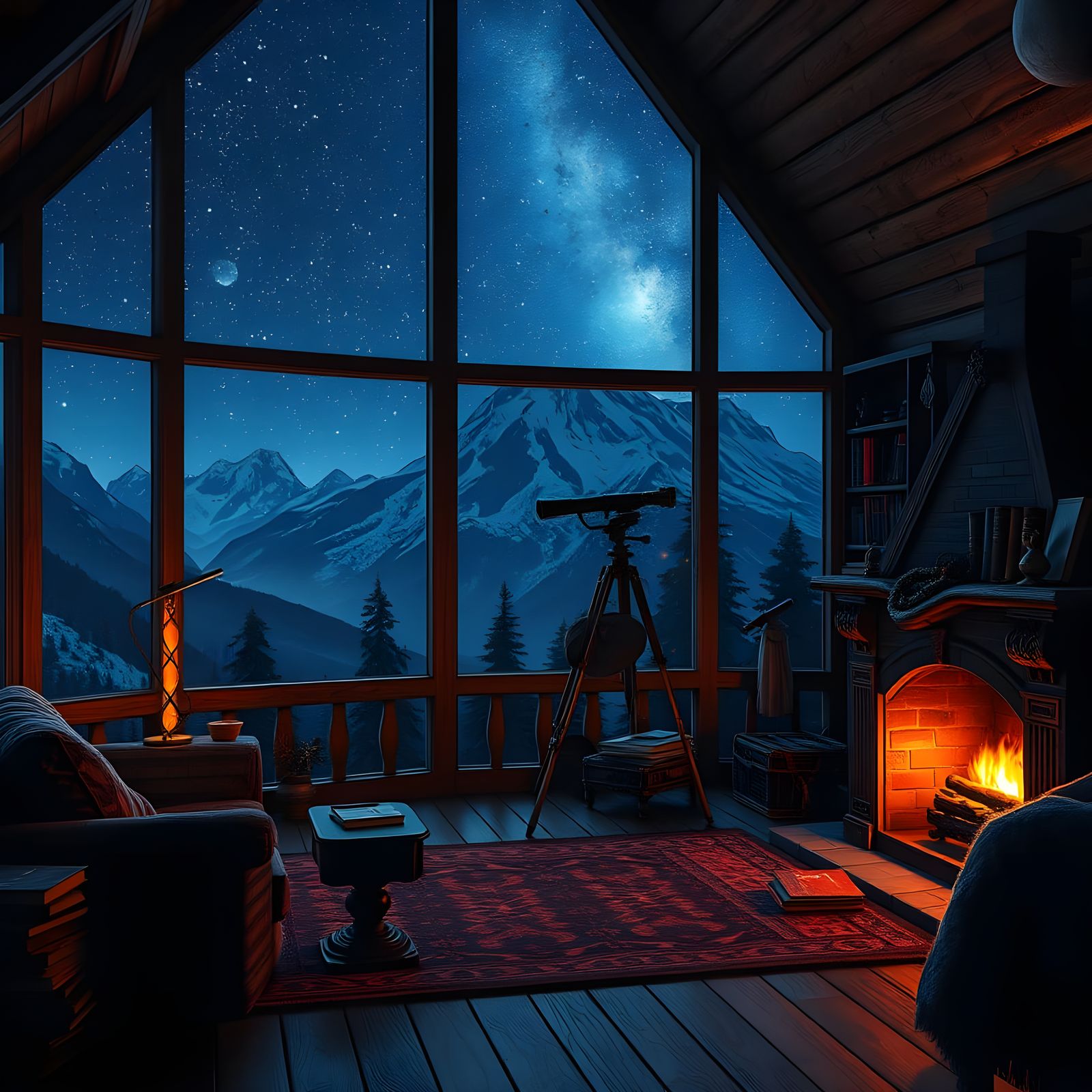 Astronomer's cozy night in