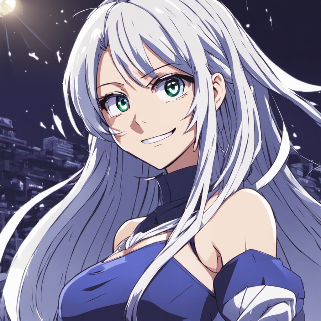 Lively Anime Girl with Sparkling Eyes in Vibrant Style