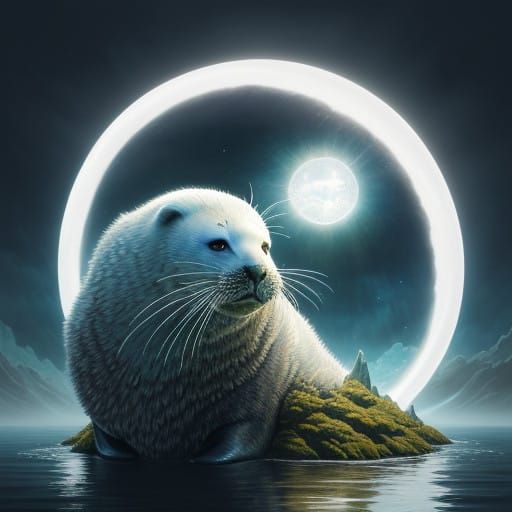 Ethereal Seal God with Heavenly Aura and Celestial Power in....