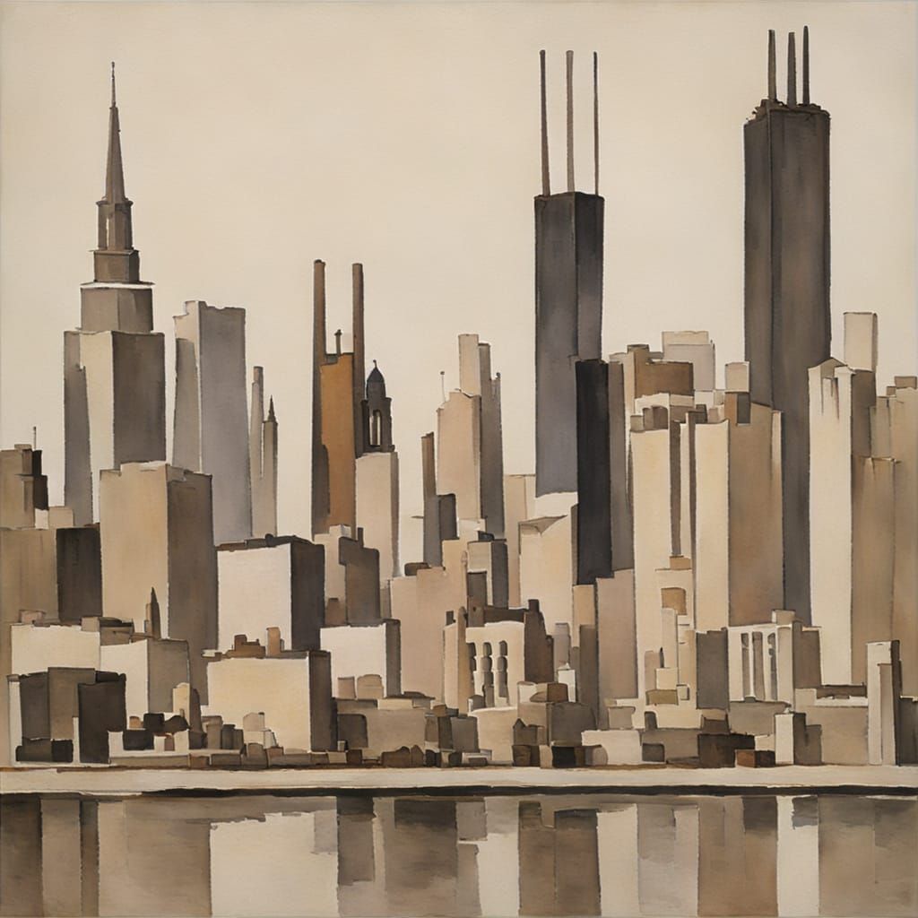 Chicago Skyline in Giorgio Morandi Style