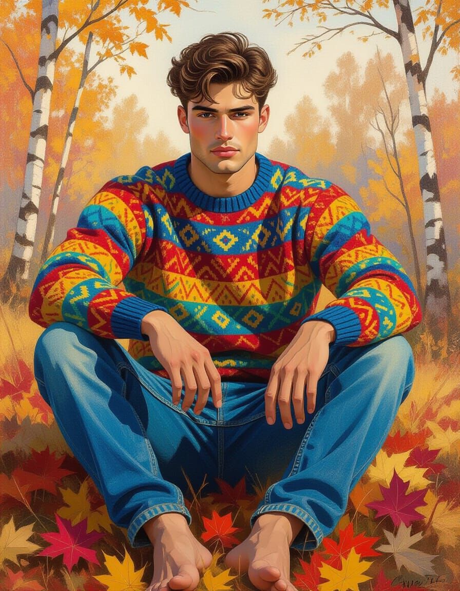 Figurative Art Portrait of a Man in Autumn
