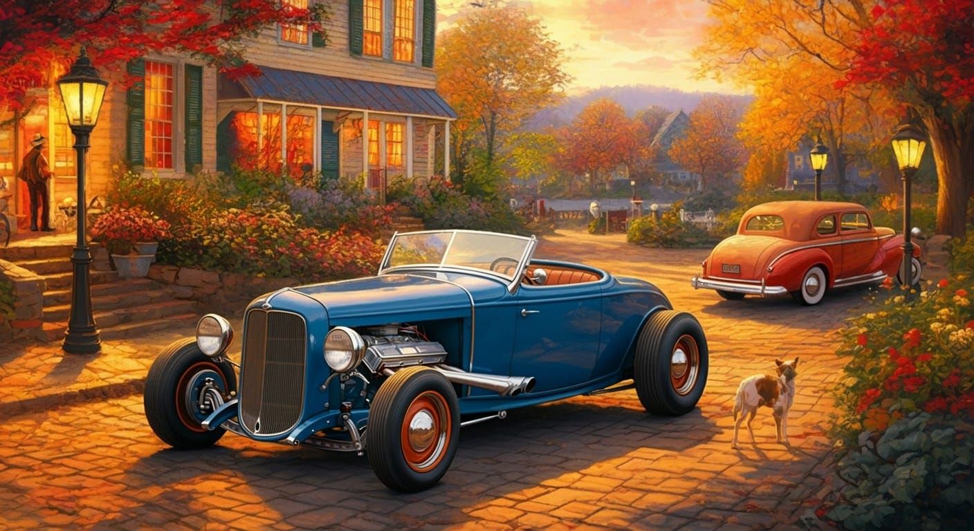 Ethereal Fantasy Hot Rod at Golden Hour