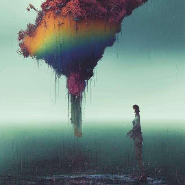 Rainstorm Rainbow: Hyperdetailed Digital Painting