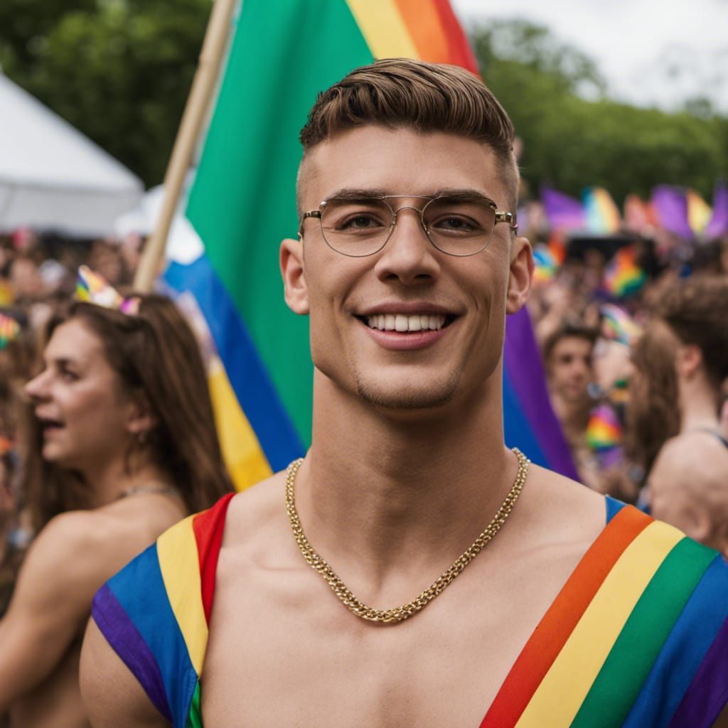 Portrait of a British Man at Pride Rally