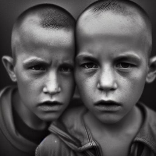 Intense Fight Scene: Close-Up Portrait