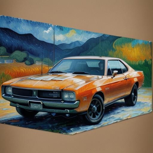General Lee Car as Impressionist Oil Painting