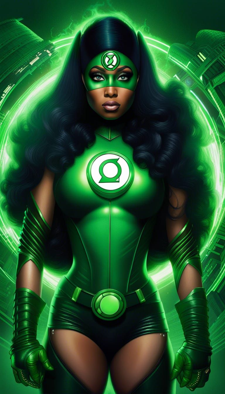 Nicki Minaj as Green Lantern Superhero