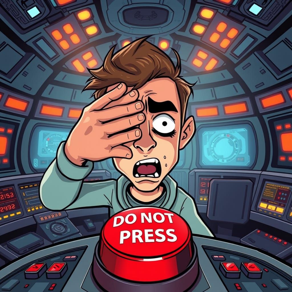 Futuristic Control Room in Cartoon Style