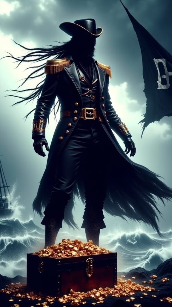 Native American Pirate Prince with Treasure Chest