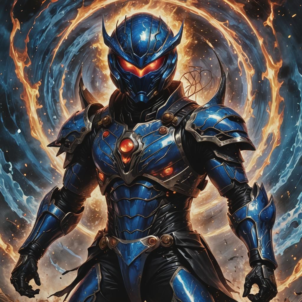 Kamen Rider in Electric Acid Vortex, Manga Style