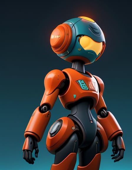 Elegant Robotic Dog in Vibrant Deserted Landscape