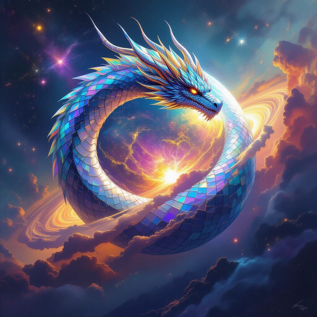 Crystalline Dragon Coiled Around a Pulsating Planet