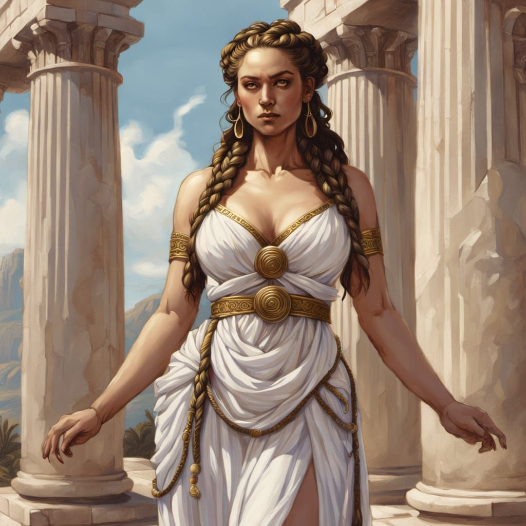 Ancient Greece Goddess in a Flawless Art Nouveau Style
