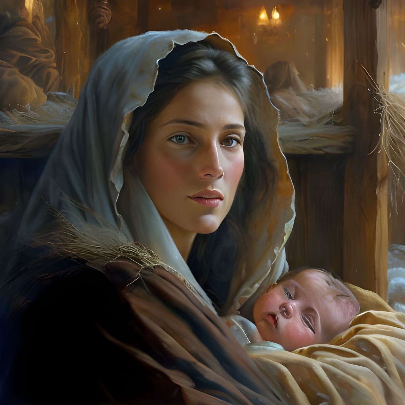 Mary and Jesus: A Matte Painting Masterpiece