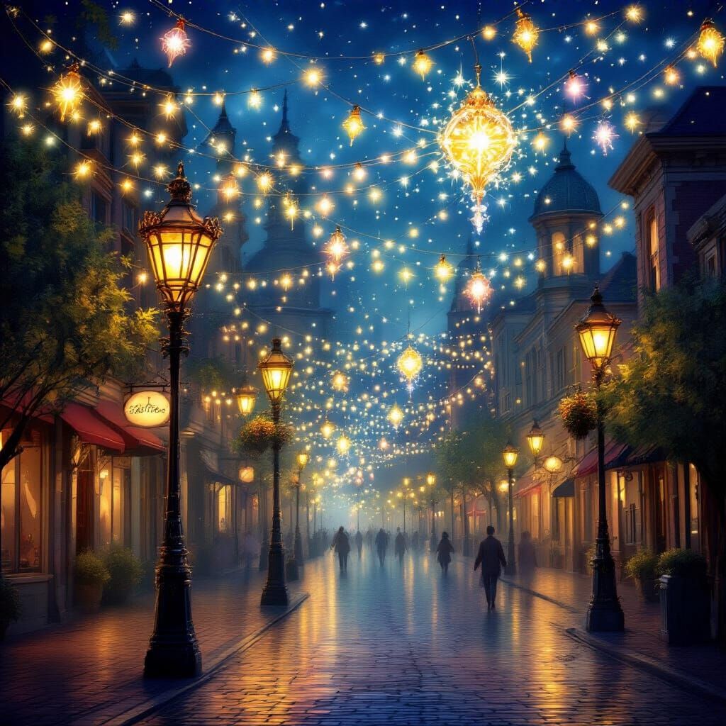 Gaslamp Fantasy with Magical Lights