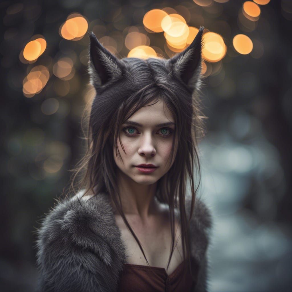 Werewolf Girl Portrait in Natural Lighting