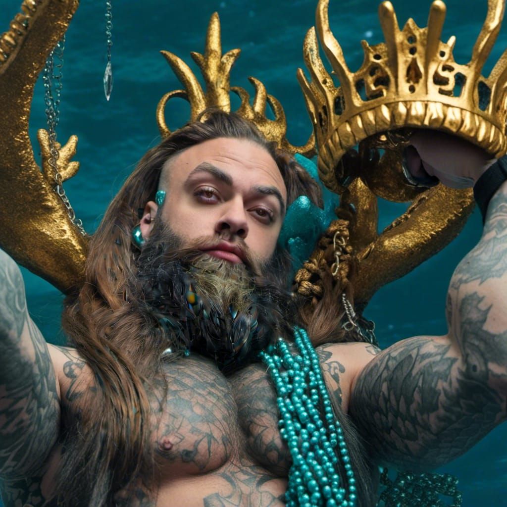 King Triton Hyperrealistic Portrait in Detailed Matte Style