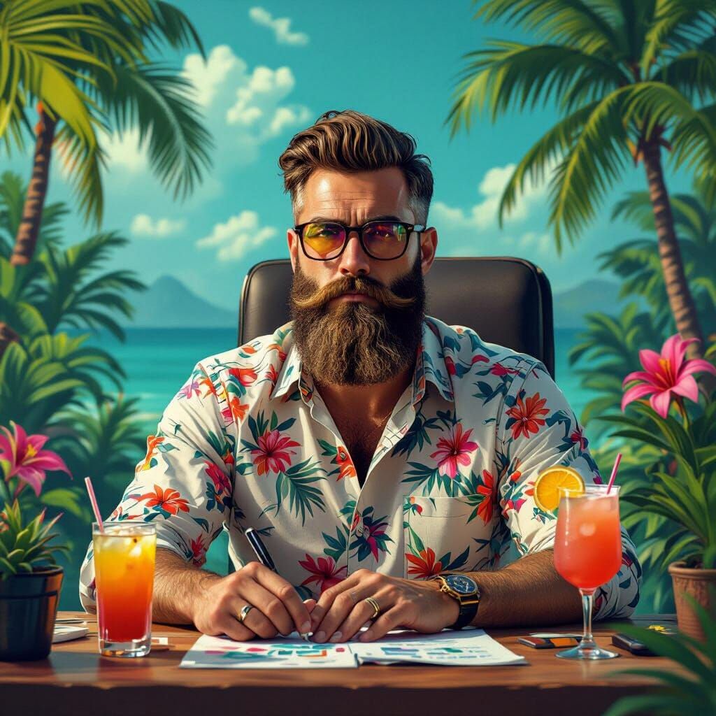 QA Workplace Meets Tropical Vacation in Matte Painting