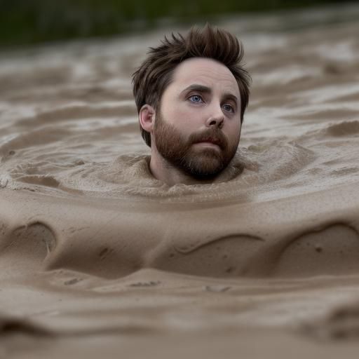 Person Sinking in Quicksand: Professional Photography