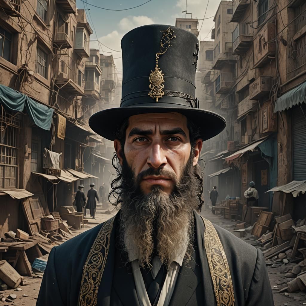 Detailed Portrait of Ultra-Orthodox Man in Deep Color