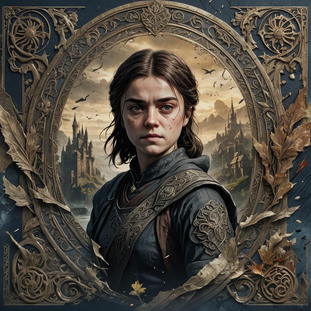 Arya Stark Art Banknote in Detailed Digital Painting