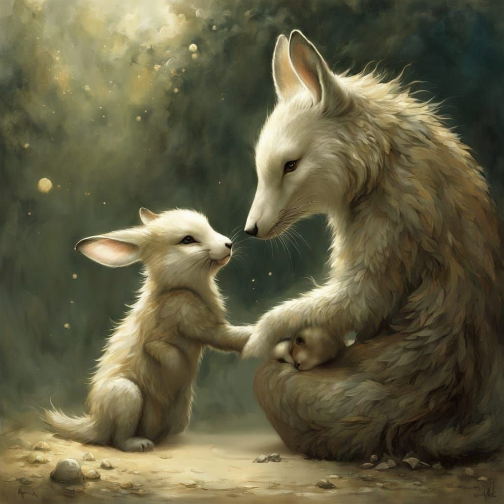 Mother and Child Unconditional Love Illustration