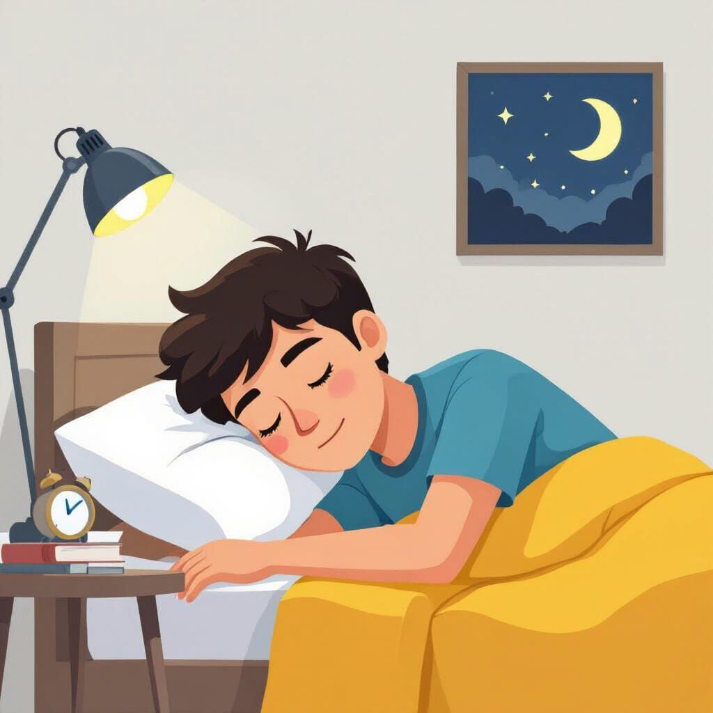 Cozy Bedroom Scene: Early Sleep, Healthy Life