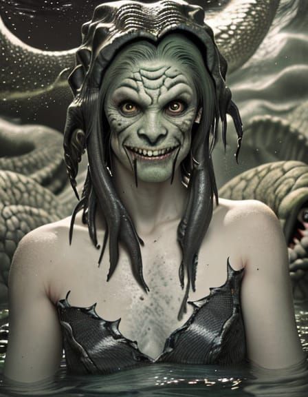 Lifelike Loch Ness Monster in Horror Photography