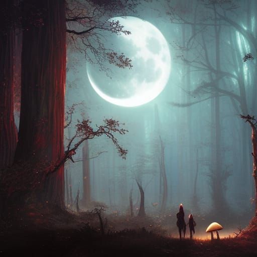 Enchanted Forest at Midnight: A Dark Fantasy Masterpiece