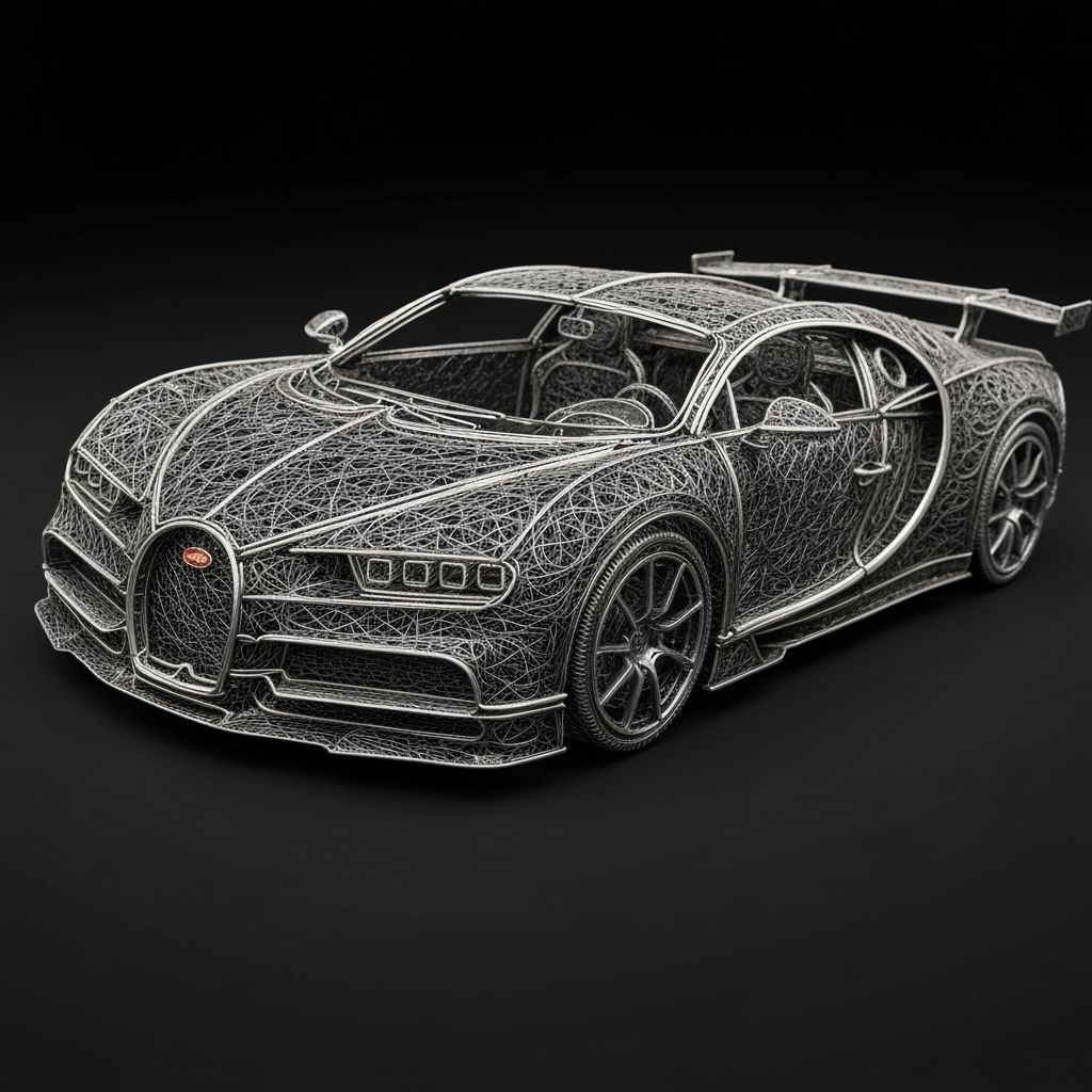 Bugatti Chiron SS300+ in Twisted Iron Wire