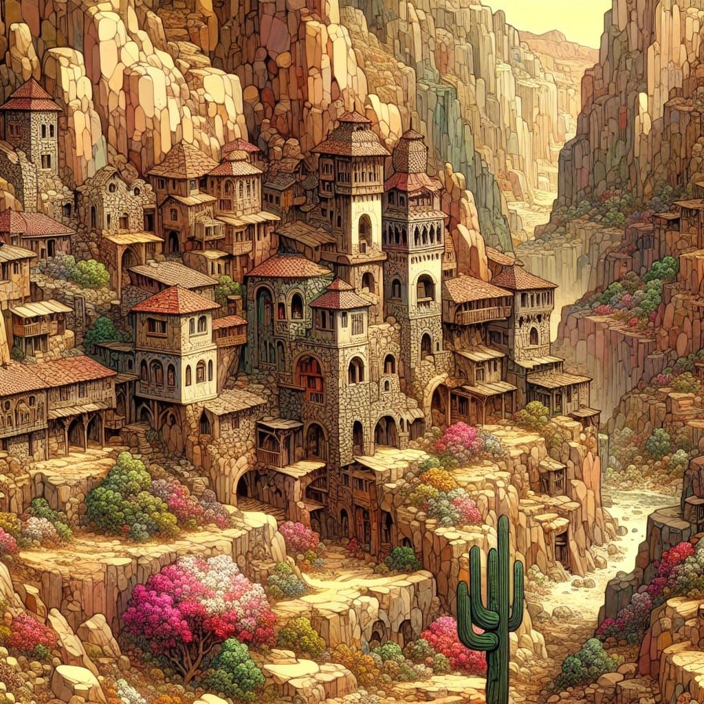 Desert Canyon Village with Russian Medieval Architecture