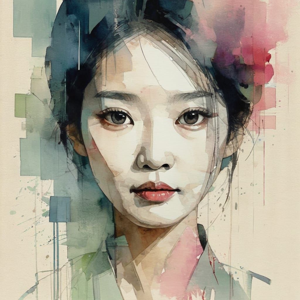 Beautiful Asian Woman in Pink by Lovering Style