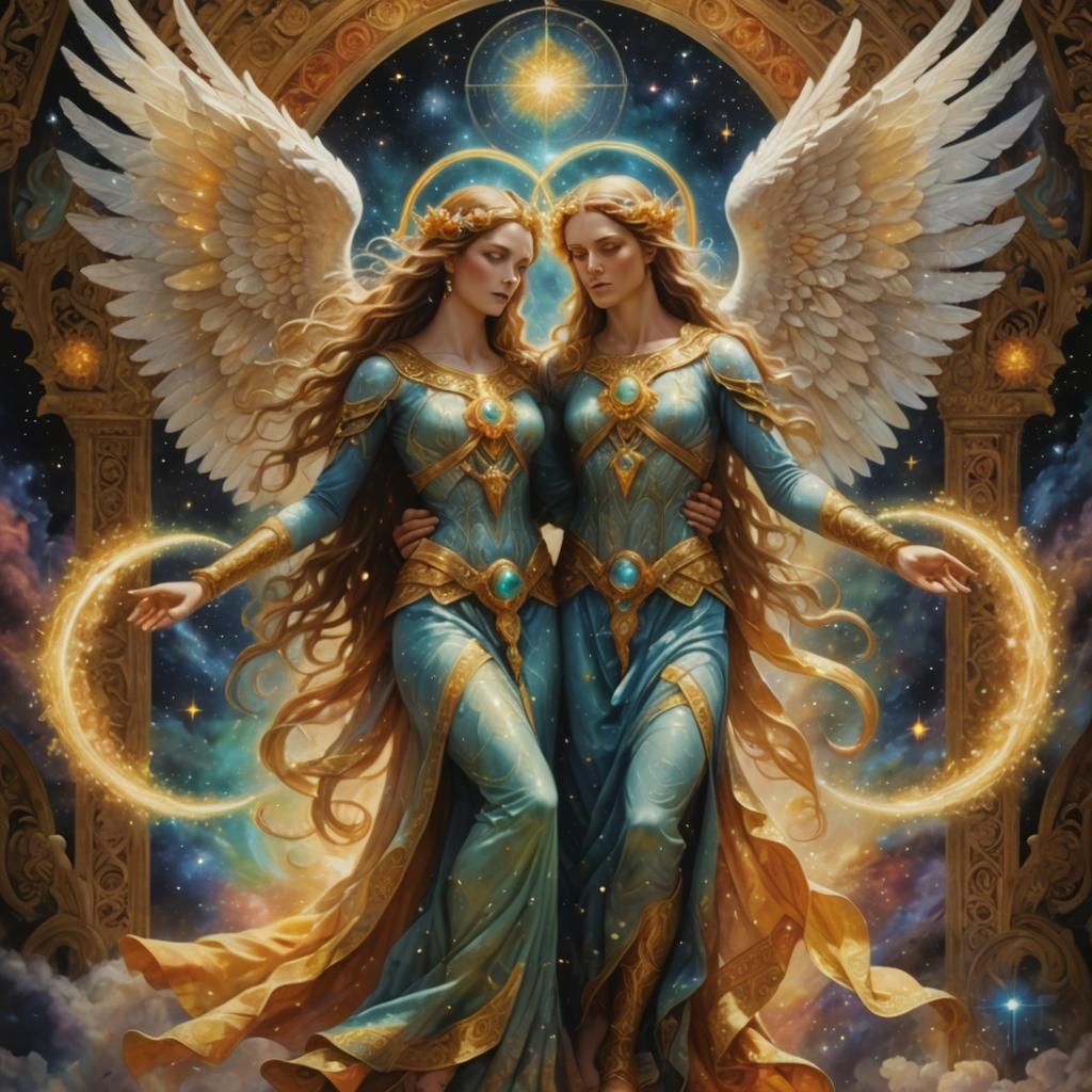 Angelic Beings Converging in Astral Realms