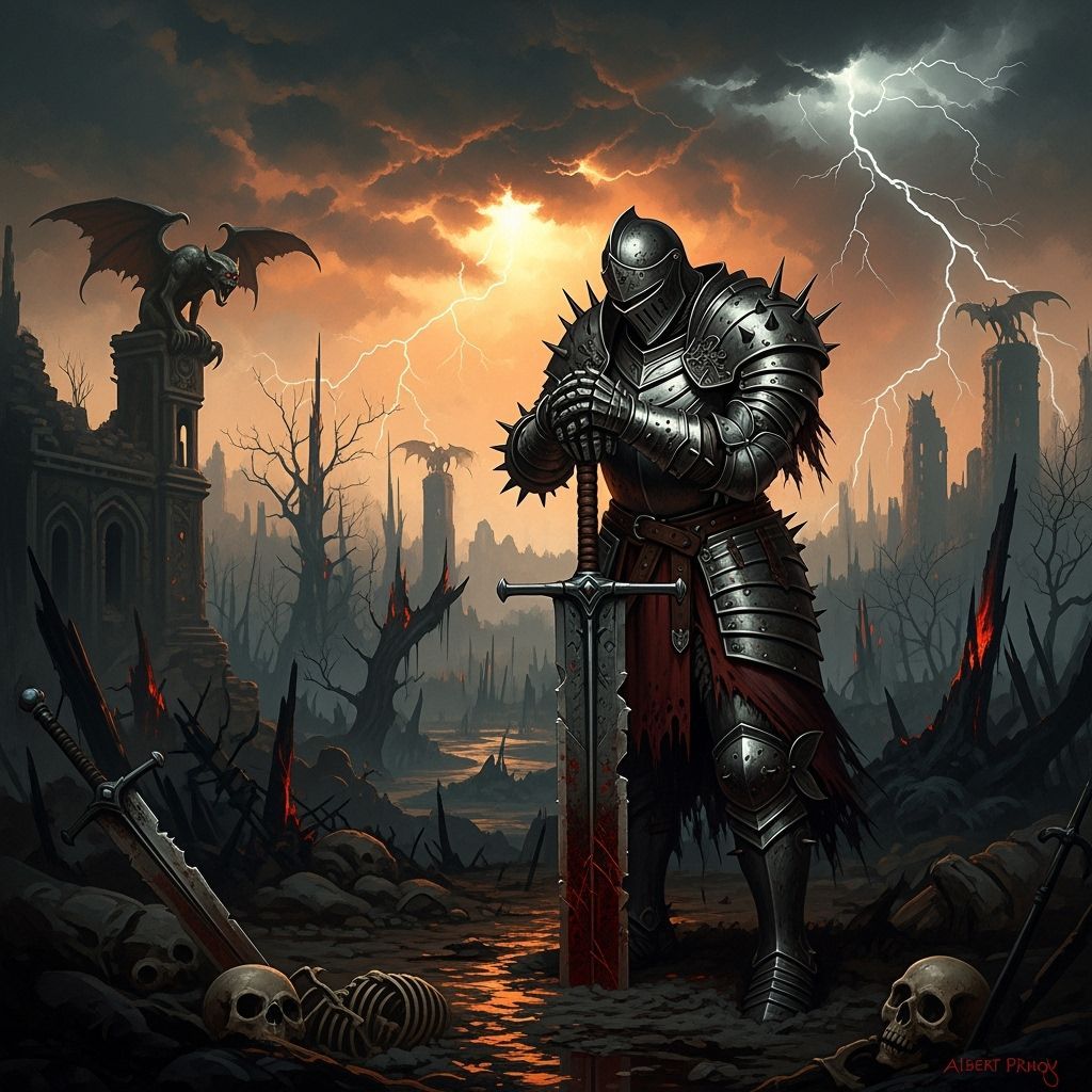 Grimdark Scene as a Dark Painting