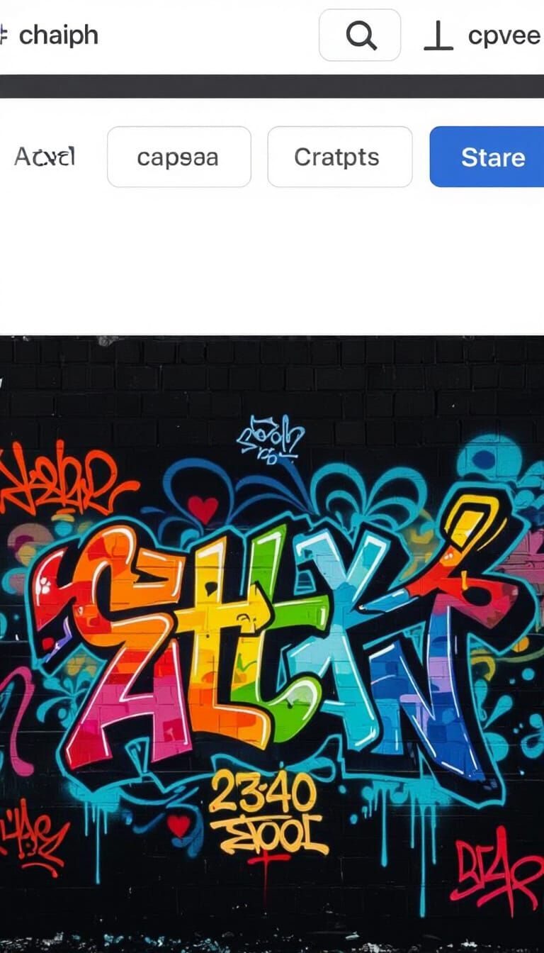 Old School Graffiti Art with Name CH3Y and Details
