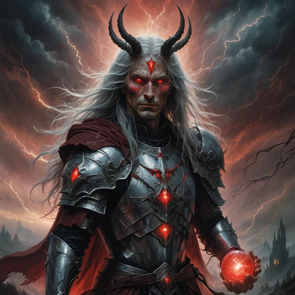 Dark Fantasy: Gothic Man and Demonic Figure