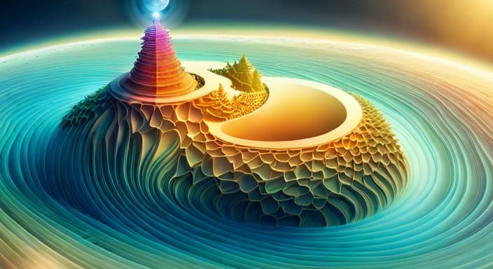 Aerial View of Earth Chakras with World Map