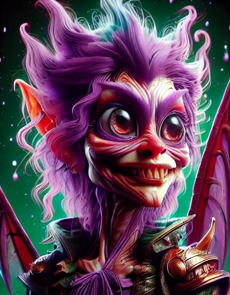 Green Dragon Breathes Purple Fire in Epic Digital Painting