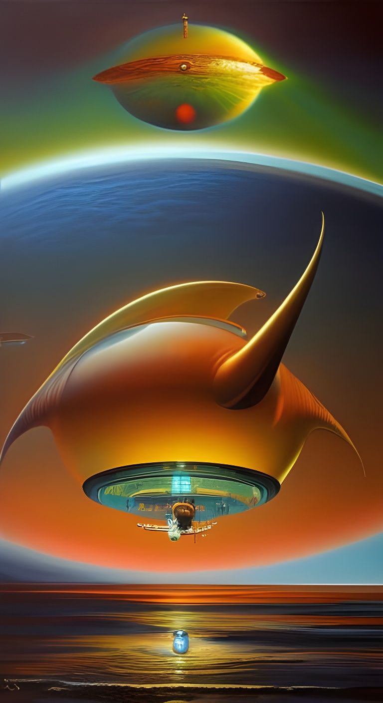 Steampunk Submarine Laboratory at Sunset