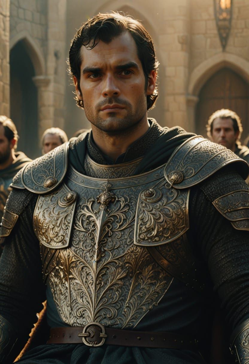 Henry Cavill as Medieval King in Oil Painting