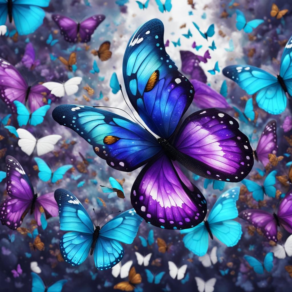 Colorful Butterflies Matte Painting in Unreal Engine